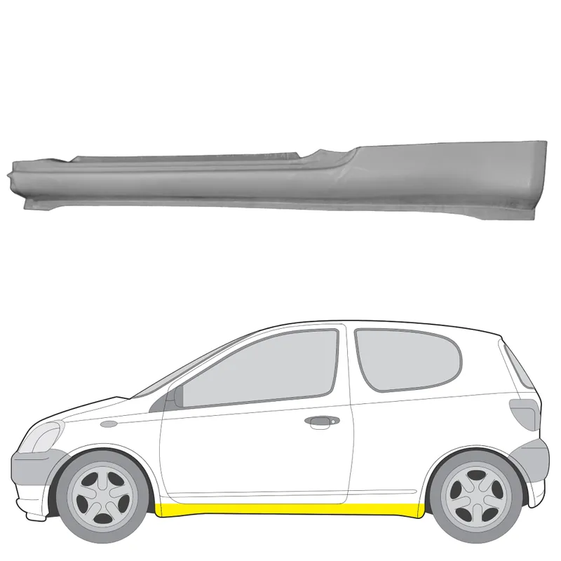 Vain Tänään Helman korjauspelti oikea=vasen Toyota Yaris I Hatchback (P1) 1999-2005
