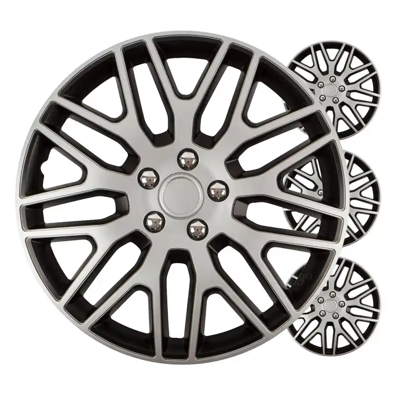 Autoon pölykapseli 4 kpl sarja Dakar musta ja hopea 16″ COLOR BOX Merkkituote