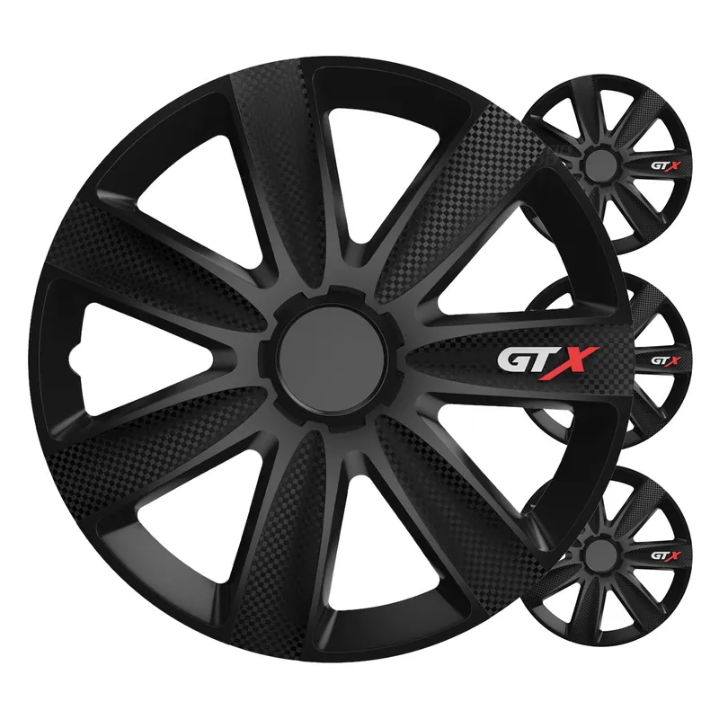 Tilaa Heti Autoon pölykapseli 4 kpl setti GTX musta carbon 17″ COLOR BOX