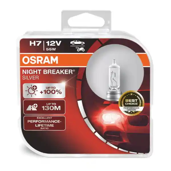Pikatoimitus Osram H7 55W +100% Night Breaker 2kpl