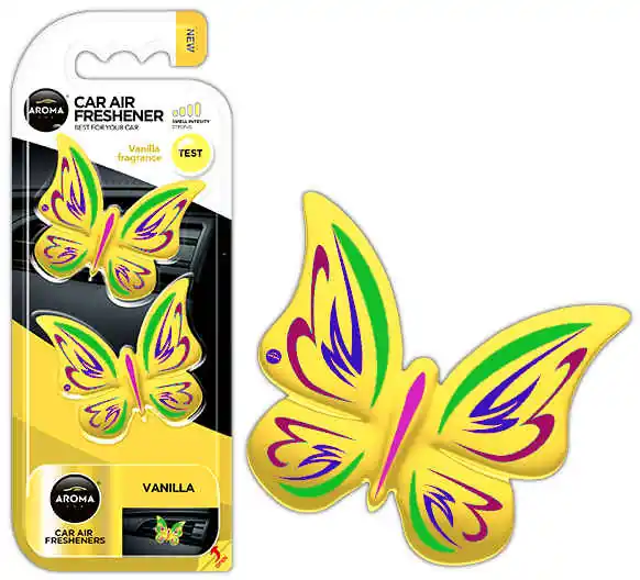Auton ilmanraikastin AROMA FANCY SHAPES BUTTERFLY Vanilja Kampanjahinta