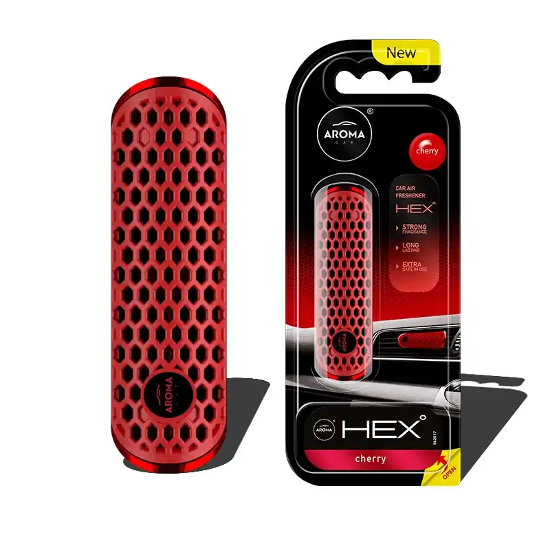 Auton ilmanraikastin AROMA FANCY SHAPES POLYMER HEX Cherry Tarjous