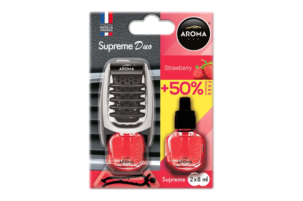 Auton ilmanraikastin AROMA SUPREME DUO STRAWBERRY Löytö