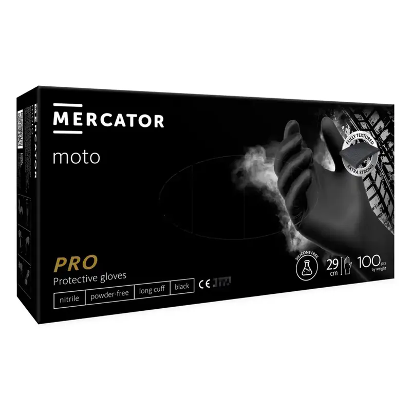 Nitriilihanskat MERCATOR MOTO musta koko XL, 100 kpl Rajoitettu Tarjous