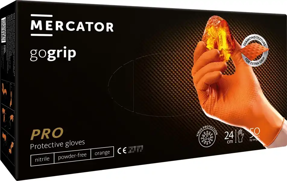 Tehdashinta Nitriilihanskat GoGrip oranssi koko XL, 50 kpl