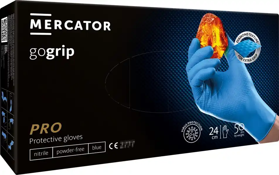 Tukkuhinta Nitriilihanskat GoGrip sininen koko XL, 50 kpl