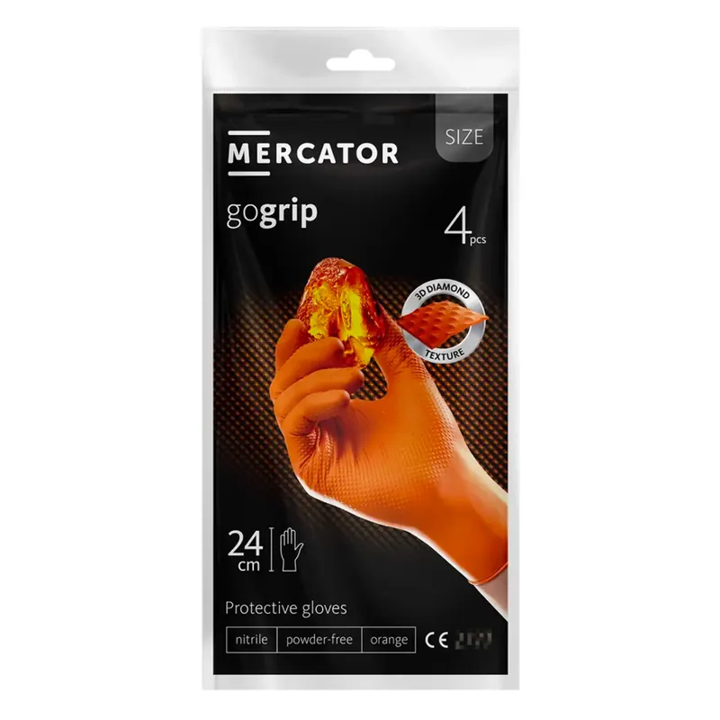 Mercator GoGrip nitriilikäsineet oranssi 4 kpl koko XXL Edullinen Hinta