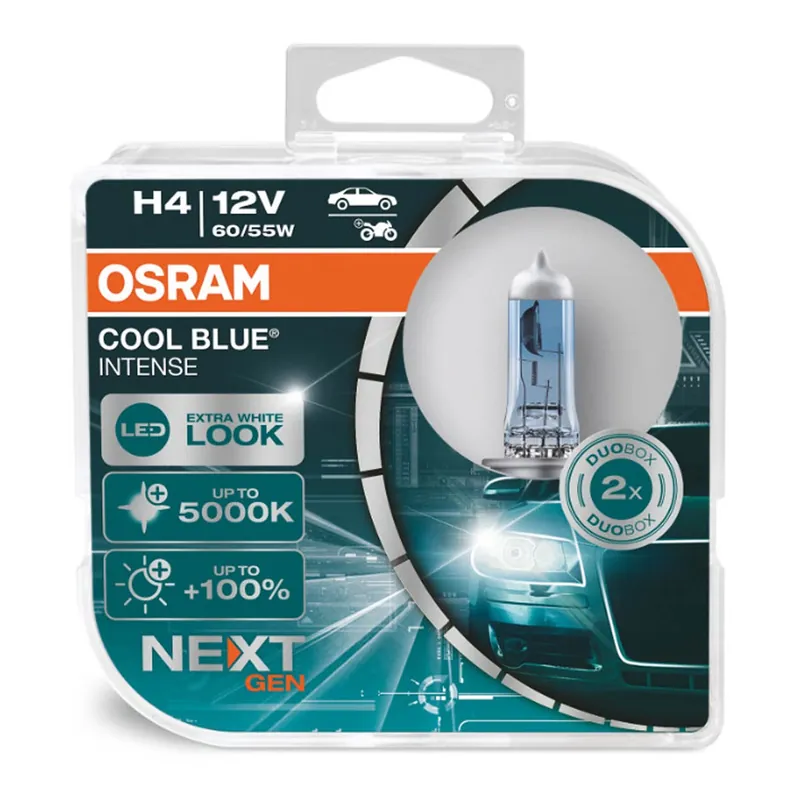 Halogeenipolttimo OSRAM H4 12V 60/55W P43T Cool Blue Night Breaker Gen 5000K 2 kpl Bestseller