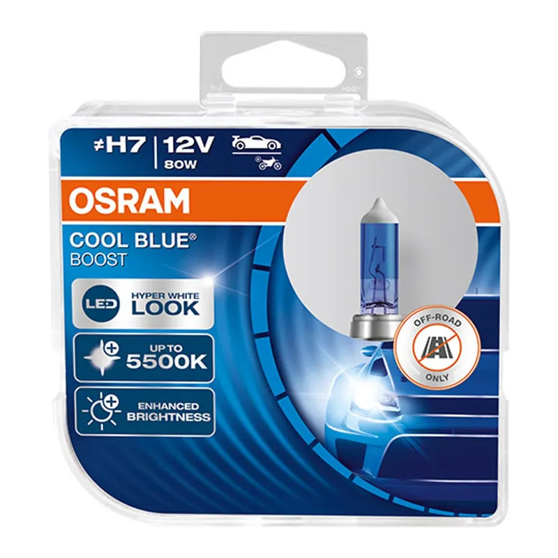 Älä Missaa Halogeenipolttimo Osram H7 12V 80W PX26D Cool Blue Boost 5500K 2 kpl uusi malli