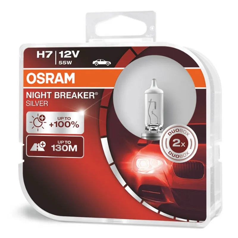 Loppuunmyynti Osram H7 12V Night Breaker Silver +100% halogeenipolttimo, 2 kpl