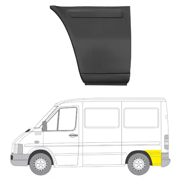 Edullinen Hinta Takalokasuojan kaari vasen MB Sprinter/VW LT 1995-2006