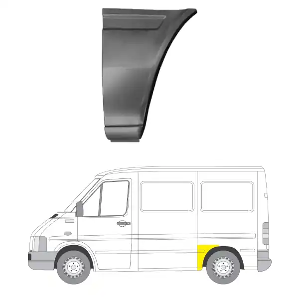 Turvallinen Maksu Takalokasuojan kaari vasen MB Sprinter/VW LT 1995-2006