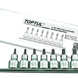 Alkuperäinen TOPTUL • GAAG0806 Hylsysarja 1/2"; E-TORX T20, T25, T27, T30, T40, T45, T50, T55; 8kpl