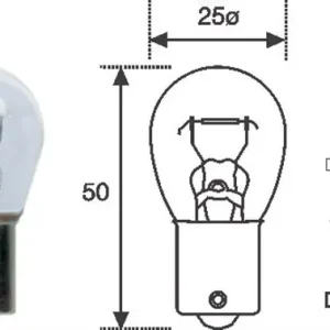 Halpa MAGNETIMARELLI • 008506100000 Polttimo, vilkkuvalo P21W, BA15S, 12 V, 21W