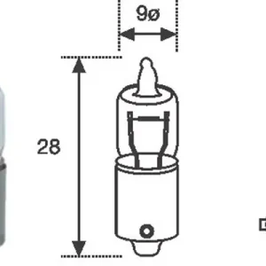 Kausialennus MAGNETIMARELLI • 002701100000 Polttimo, takavalo H6W, BAX9S, 12 V, 6W