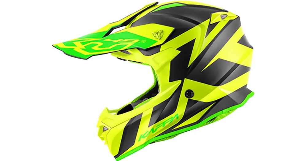 Vain Rajoitetun Ajan Kask offroad Kappa KV49 EVO Great Cross Musta Matta - Keltainen
