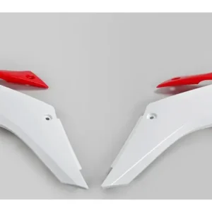 Ajankohtainen Jäähdyttimen suojat valko-punaiset UFO Plast Honda CRF 230 15-21