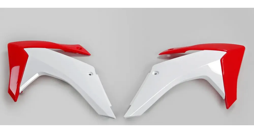 Ajankohtainen Jäähdyttimen suojat valko-punaiset UFO Plast Honda CRF 230 15-21