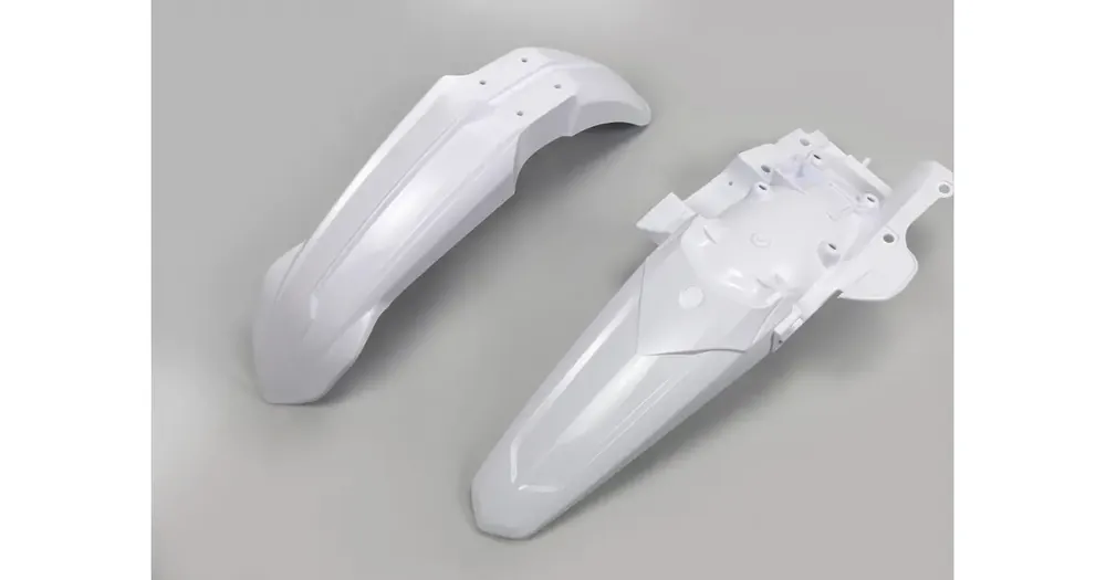 Uutuus Etulokasuojan ja takalokasuojan sarja valkoinen UFO Plast Yamaha YZF 250-450