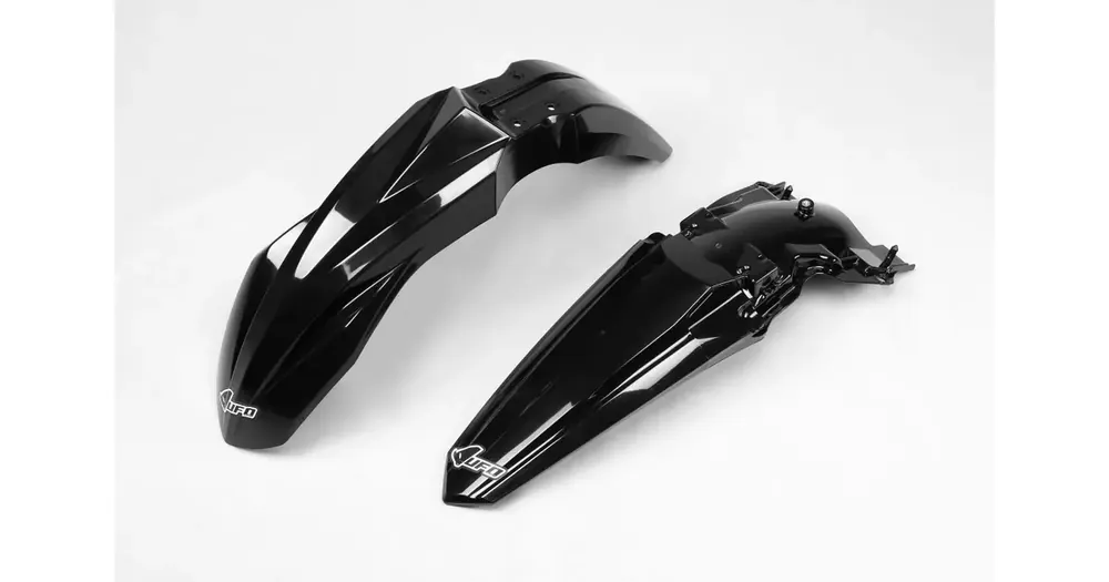 Tukkuhinta Etulokasuojan ja takalokasuojan sarja musta UFO Plast Kawasaki KXF 250 / 450