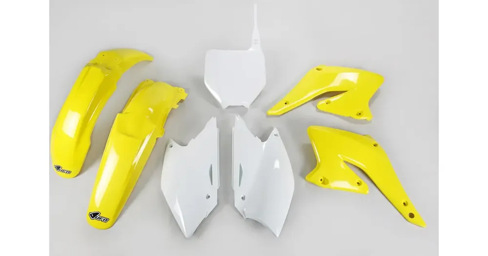 UFO Plast korpusosien sarja keltainen-valkoinen Suzuki RMZ 250 04-06 Osta Verkossa