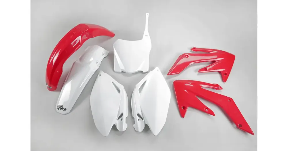 Loppuunmyynti Korpusosien suojaussarja valko-punainen OEM 2009 UFO Plast Honda CR 250R 08-09