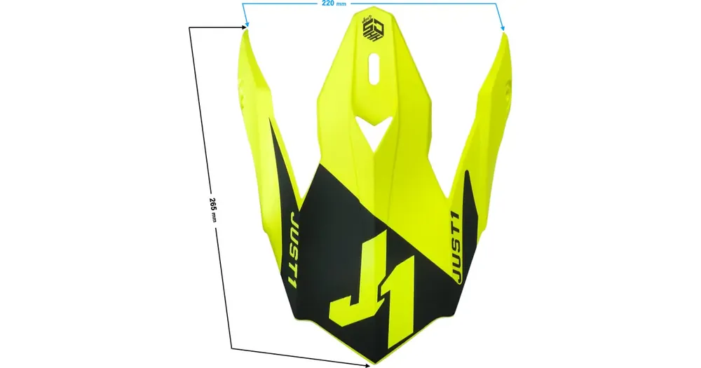 Pakollinen (Must-Have) JUST1 J32 KIDS VERTIGO PEAK kypärän lippa, harmaa-punainen-fluo keltainen
