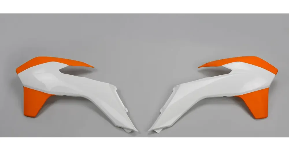 Tilaa Heti Jäähdyttimen suojat valko-oranssit UFO Plast KTM SX / SX-F / EXC / EXC-F 13-16
