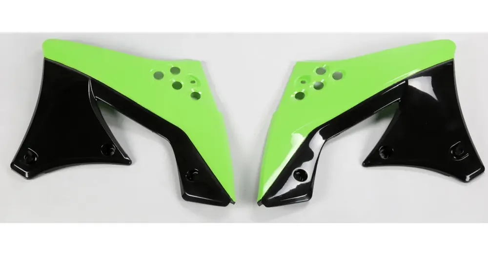 UFO Plast jäähdyttimen suojat vihreä-musta Kawasaki KXF 250 09-12 Flash-Tarjous