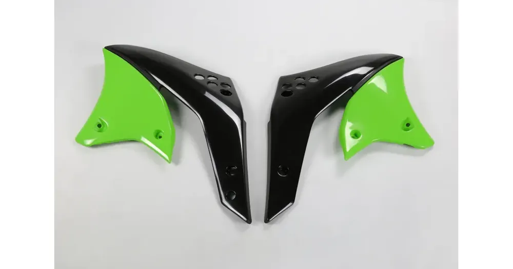 UFO Plast jäähdyttimen suojat musta-vihreä Kawasaki KXF 250 06-08 Paras Hinta
