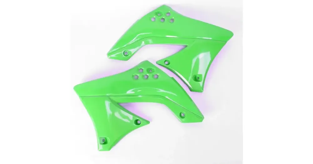 Älä Missaa UFO Plast jäähdyttimen suojat vihreät Kawasaki KXF 450 09-11