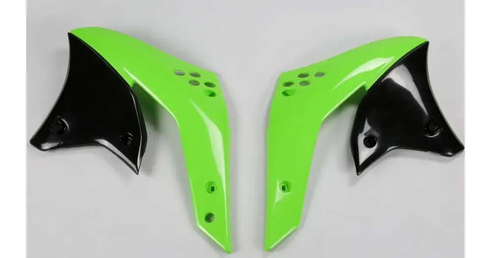 Vain Rajoitetun Ajan UFO Plast jäähdyttimen suojat vihreä-musta Kawasaki KXF 250 06-08