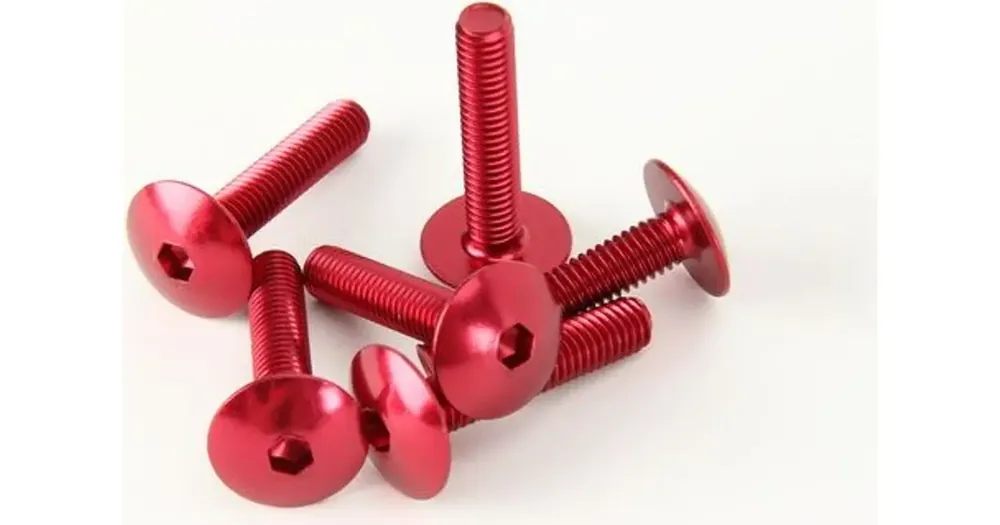 Suoraan Valmistajalta M6x30mm asennusruuvit, kuusiokanta, 6 kpl, punainen, Vicma
