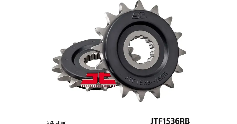 Uusi Malli Etuhammasratas 520, 16 hammasta, RB - kumilla päällystetty ketjunohjain, JT Sprockets JTF1536