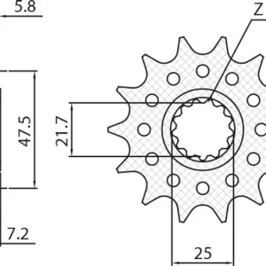 Tarjoushinta Etuhammasratas 520 15 hammasta Sunstar 3A516 (JTF1536, JTF578)