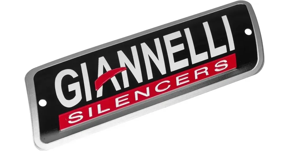 Uusi Kokoelma Giannelli äänenvaimentimen päätyholkin merkki, 122x44mm, musta