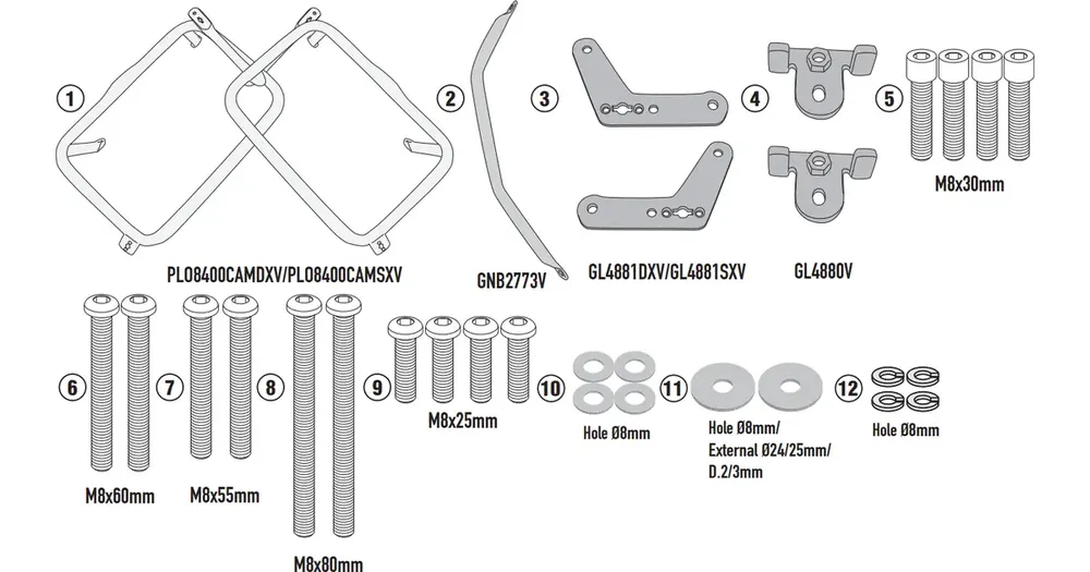 Tilaa Nyt MONOKEY CAM-SIDE -sivulaukkutelineet, KFR KFORCE ALU -laukuille, HARLEY-DAVIDSON PAN AMERICA 1250 (21)