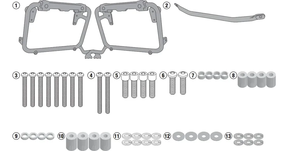 Kappa Monokey Cam-Side sivulaukkuteline, KFR KFORCE ALU -laukuille, Suzuki DL 650 V-Strom Heti Saatavilla