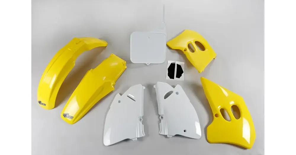 Osta Verkossa UFO Plast korppisarja keltainen-valkoinen Suzuki RM 125 / 250 93-95