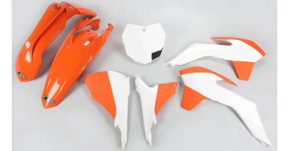UFO Plast oranssi-valkoinen korin suojasarja KTM SX / SX-F 13-15 Osta Verkossa