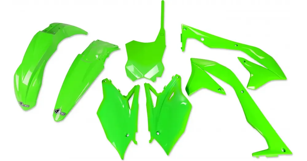 Päivän Tarjous UFO Plast korpusosien sarja vihreä fluo Kawasaki KXF 450 16-17