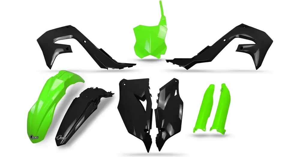 Tehdashinta Korpusosien sarja vihreä-valko-musta UFO Plast Kawasaki KXF 250 / 450