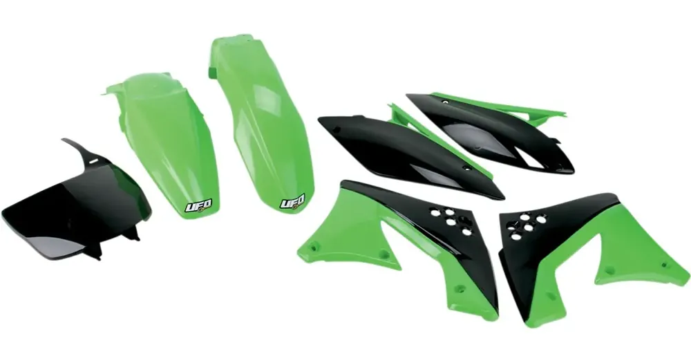 Rajoitettu Tarjous Korpusosien sarja vihreä-musta UFO Plast Kawasaki KXF 250 10-11