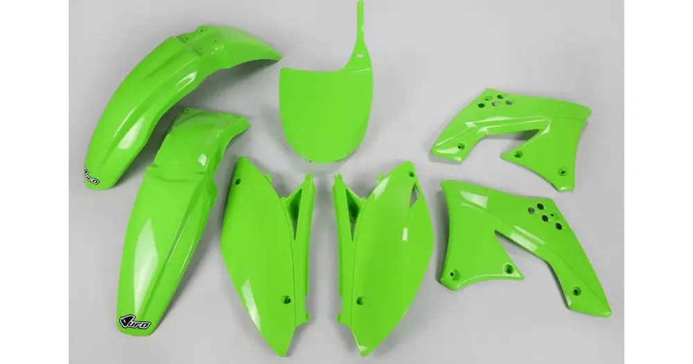 UFO Plast karossen sett grön Kawasaki KXF 250 09-12 Lähetetään Heti