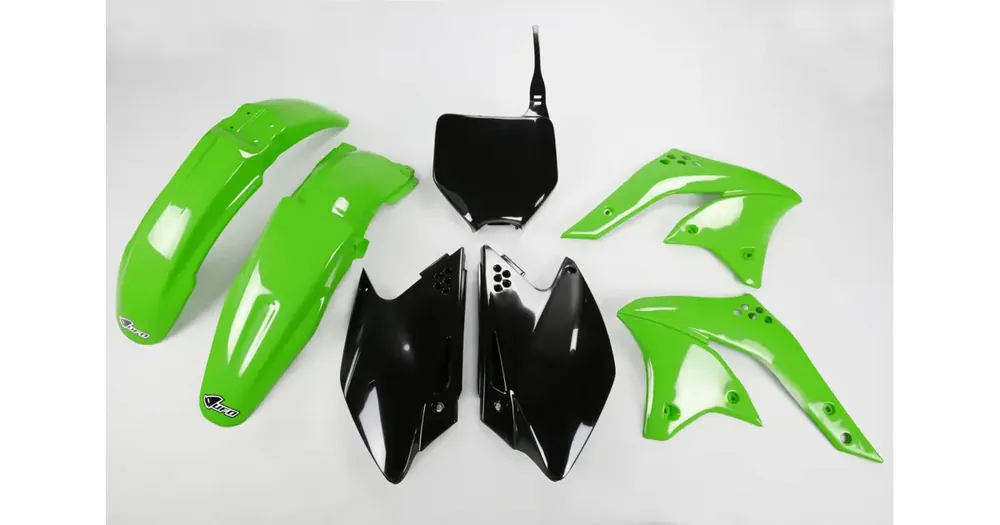 UFO Plast korpusosien sarja, vihreä-musta, Kawasaki KXF 250 08‘ Halpa