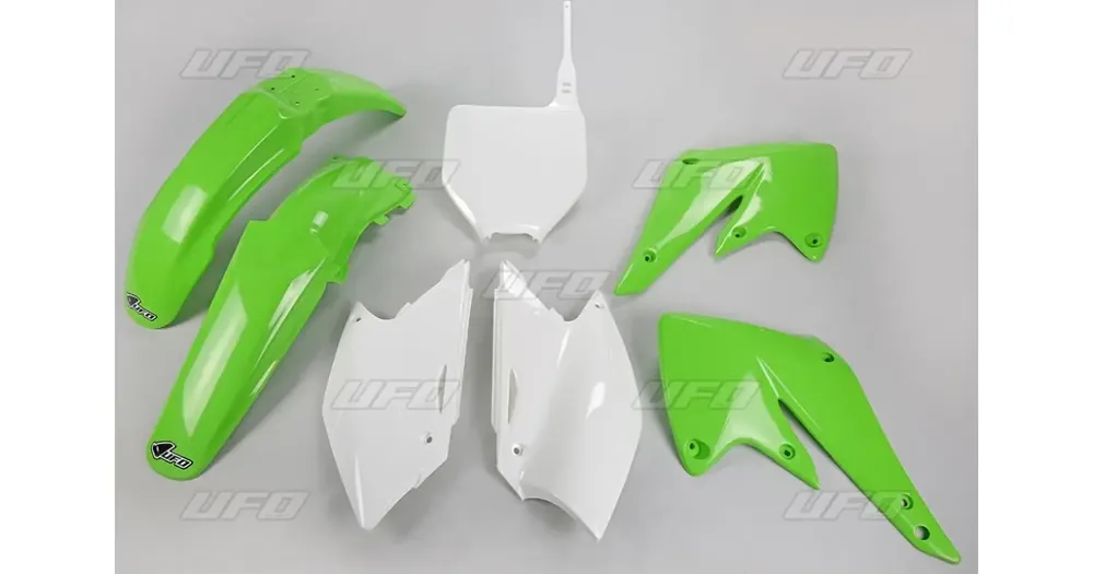 Korisarjan suojasarja vihreä-valkoinen UFO Plast Kawasaki KXF 250 04-05 Nopea Toimitus
