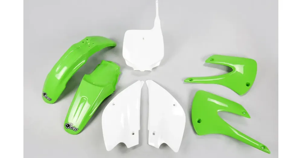 Flash-Tarjous Korisarja vihreä-valkoinen UFO Plast Kawasaki KX 85 01-13