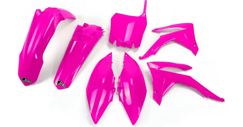 Kampanjahinta UFO Plast korpusosien setti, pinkki fluo, Honda CRF 250R / 450R 13-17