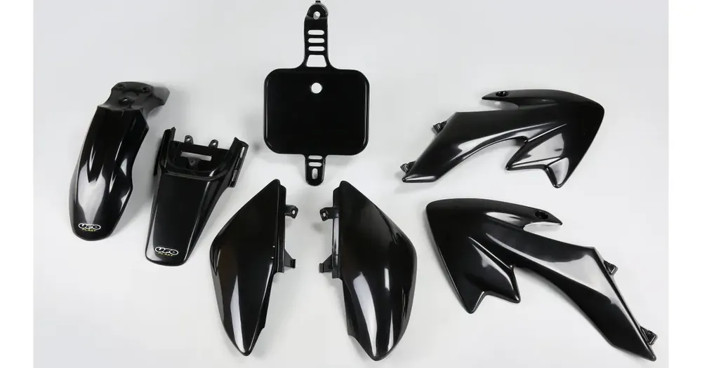 Ajankohtainen UFO Plast mustasarja musta Honda CRF 50 04-