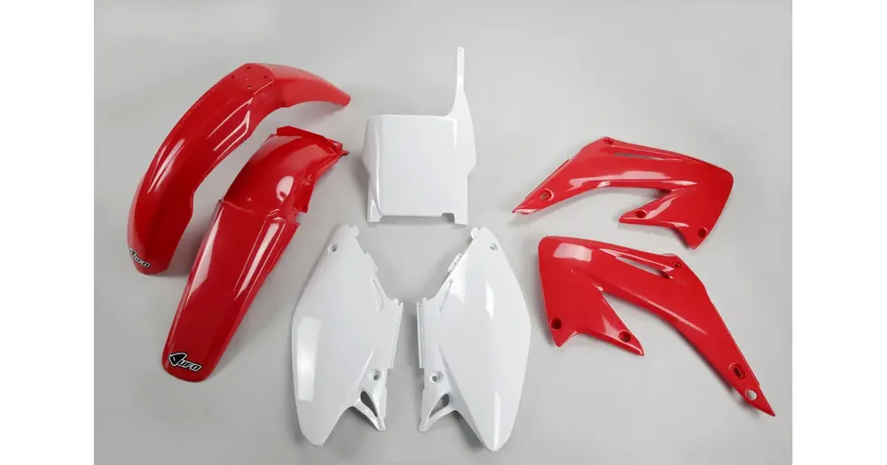 Kuuma Tarjous UFO Plast korpusosien sarja punavalkoinen Honda CRF 250R / 450R 05-07